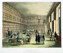Library of the Royal Institution, Albermarle Street, London, 1808-1811. Creators: Thomas Rowlandson, Augustus Charles Pugin
