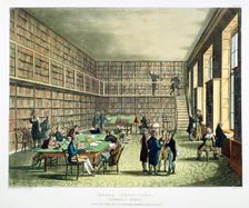 Library of the Royal Institution, Albermarle Street, London, 1808-1811. Creators: Thomas Rowlandson, Augustus Charles Pugin