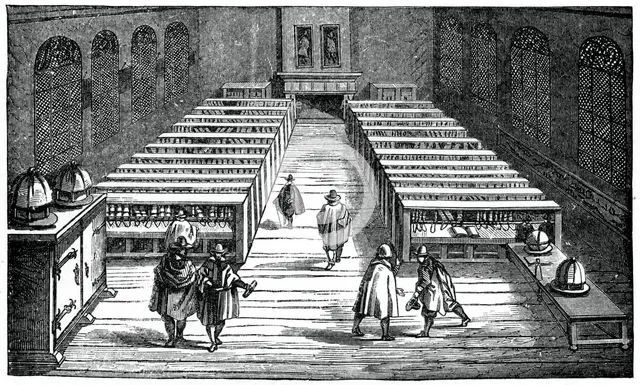 Library of the University of Leyden, Netherlands, 17th century, (1870). Artist: Unknown