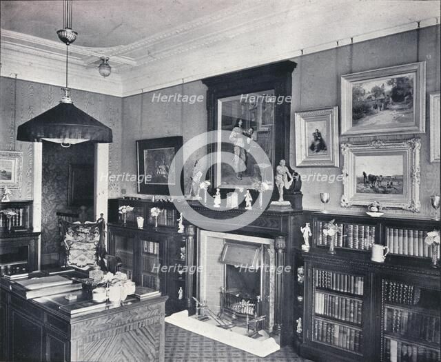 'Library of Captain Harvey, Hampstead', c1903. Artist: Frank William Brookman.