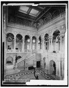 Library of Congress central stair hall, 1900 or 1901. Creator: Unknown