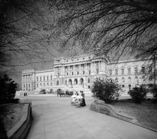 Library of Congress facade, dark sky, Washington, D.C., 1902. Creator: Unknown