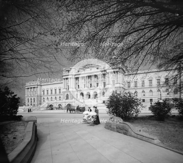 Library of Congress facade, dark sky, Washington, D.C., 1902. Creator: Unknown.