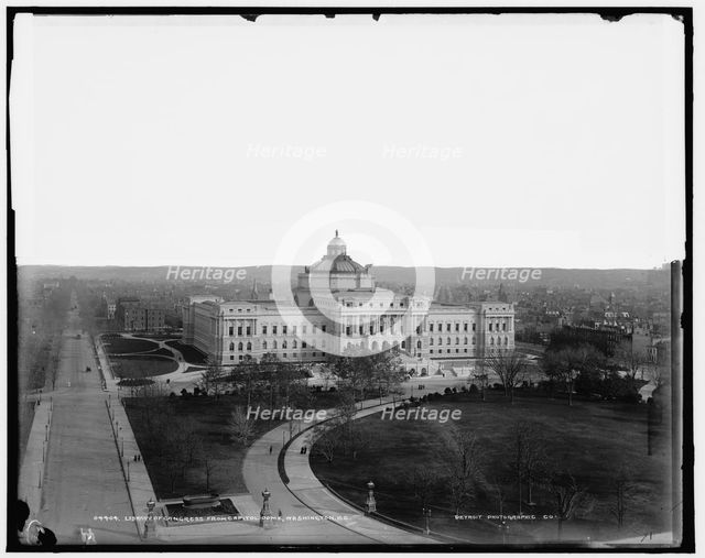Library of Congress from Capitol dome, Washington, D.C., 1898. Creator: William H. Jackson.