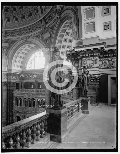 Library of Congress, gallery of the Rotunda, c1900. Creator: Unknown.