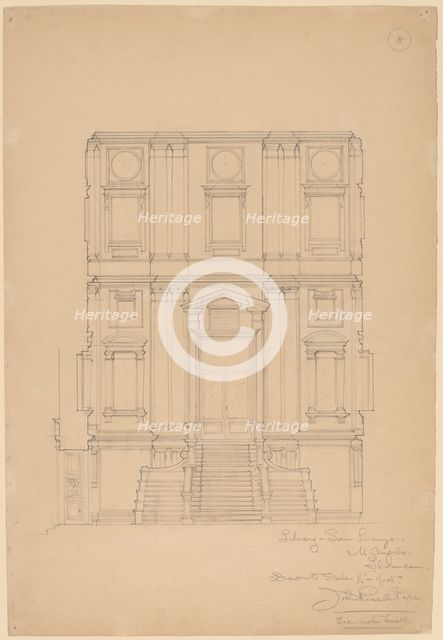 Library, San Lorenzo, c. 1896. Creator: John Russell Pope.