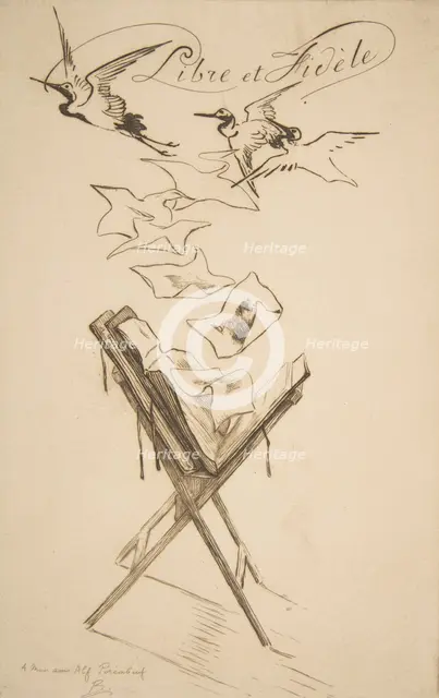 Libre et Fidèle, 1878. Creator: Felix Bracquemond.