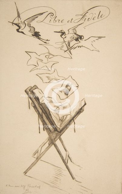 Libre et Fidèle, 1878. Creator: Felix Bracquemond.