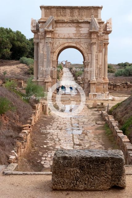 Libya, Leptis Magna, Arch of Septimius Severus, 2007. Creator: Ethel Davies.