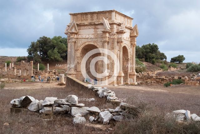 Libya, Leptis Magna, Arch of Septimius Severus, 2007. Creator: Ethel Davies.