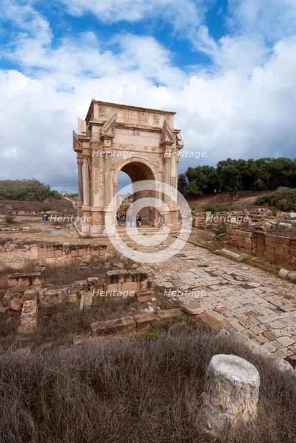 Libya, Leptis Magna, Arch of Septimius Severus, 2007. Creator: Ethel Davies.