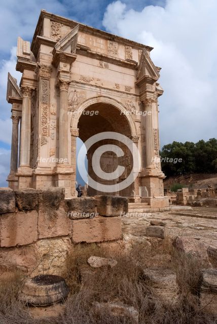Libya, Leptis Magna, Arch of Septimius Severus, 2007. Creator: Ethel Davies.
