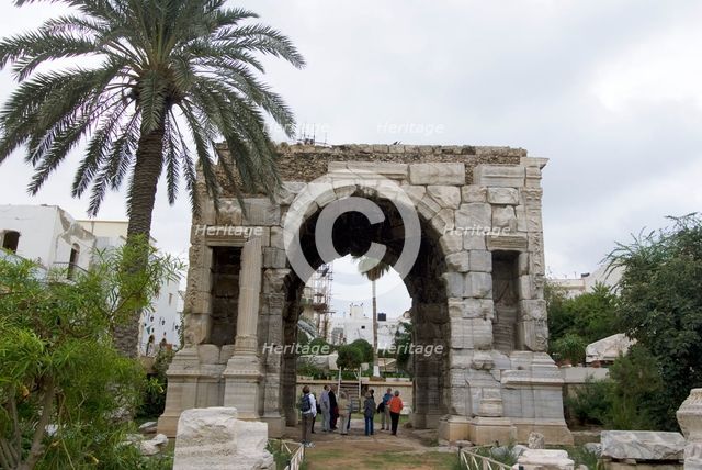 Libya, Tripoli, Arch of Marcus Aurelius, 2007. Creator: Ethel Davies.