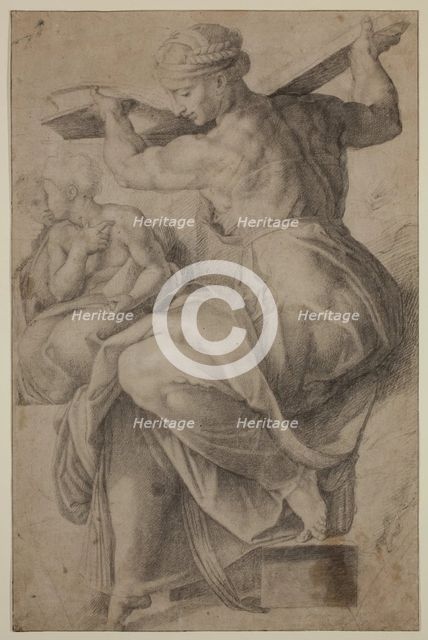 Libyan Sibyl, c.between 1573 and 1600. Creator: Unknown Italian; After Michelangelo Italian, 1475-1564.