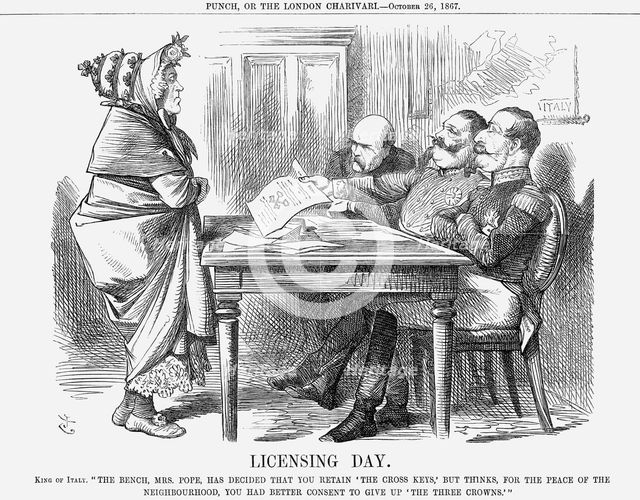 'Licensing Day', 1867. Creator: John Tenniel.