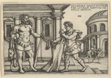 Lichas Bringing the Garment of Nessus to Hercules, from The Labors of Hercules. Creator: Sebald Beham