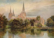 Lichfield Cathedral 1902, (1938). Artist: Richard Henry Wright