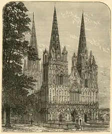 Lichfield Cathedral - The West Front 1898. Creator: Unknown