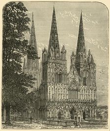 Lichfield Cathedral - The West Front 1898. Creator: Unknown