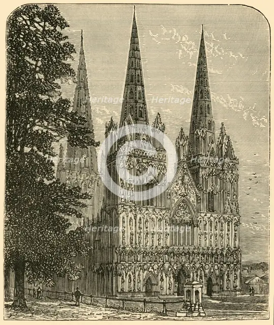 'Lichfield Cathedral - The West Front', 1898. Creator: Unknown.