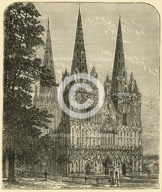 'Lichfield Cathedral - The West Front', 1898. Creator: Unknown.