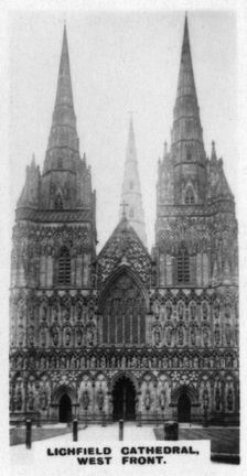 Lichfield Cathedral, West Front Staffordshire, c1920s