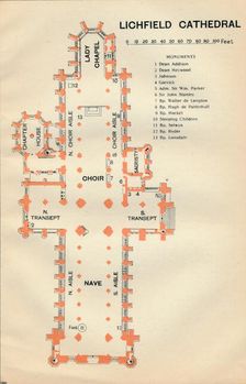 Lichfield Cathedral c20th Century. Artist: John Bartholomew