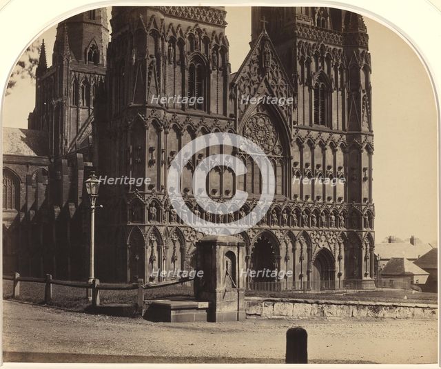 Lichfield Cathedral from the North-West, 1858. Creator: Roger Fenton.