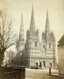 Lichfield Cathedral, Staffordshire, c1860. Artist: Francis Bedford