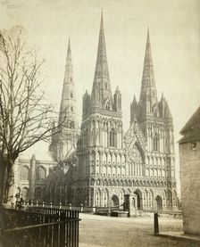 Lichfield Cathedral, Staffordshire, c1860. Artist: Francis Bedford