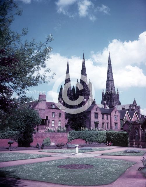 Lichfield Cathedral, Staffordshire, c1955. Creator: Arthur Charles Kirby Ware.
