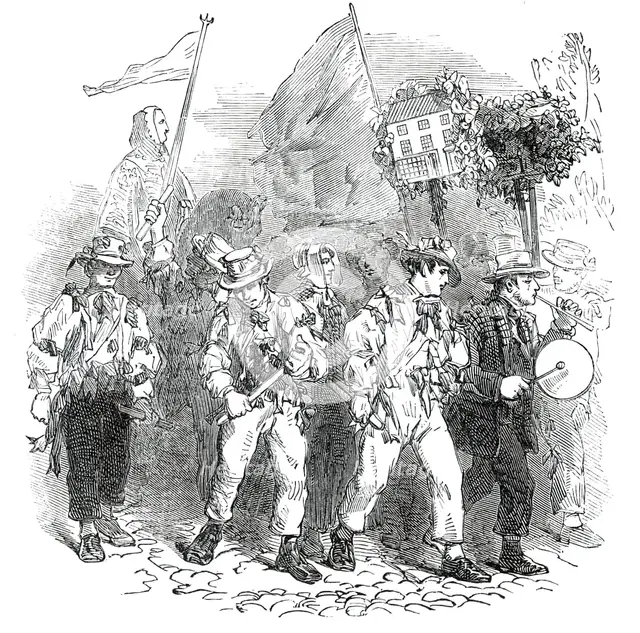 Lichfield "Greenhill Bower" - the Morris Dancers, 1850. Creator: Unknown.