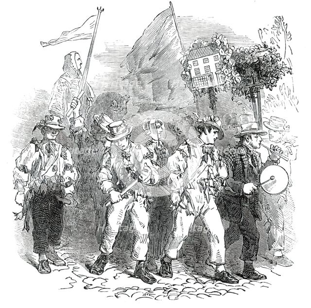 Lichfield "Greenhill Bower" - the Morris Dancers, 1850. Creator: Unknown.