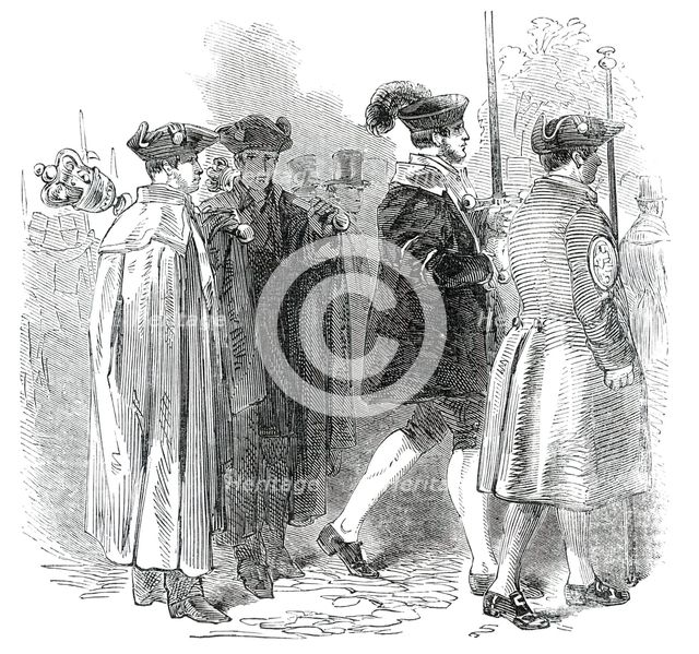 Lichfield "Greenhill Bower" - Sergeants at Mace, Sword Bearer, Crier, 1850. Creator: Unknown.