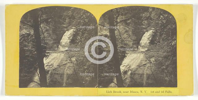 Lick Brook, near Ithaca, N.Y. 1st and 2d Falls, 1860/65. Creator: J. C. Burritt.