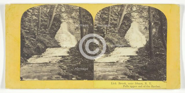 Lick Brook, near Ithaca, N.Y. Falls upper end of the Ravine, 1860/65. Creator: J. C. Burritt.