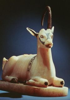 Lid of an unguent jar in the form of an ibex, from Tutankhamun's tomb, 14th century BC