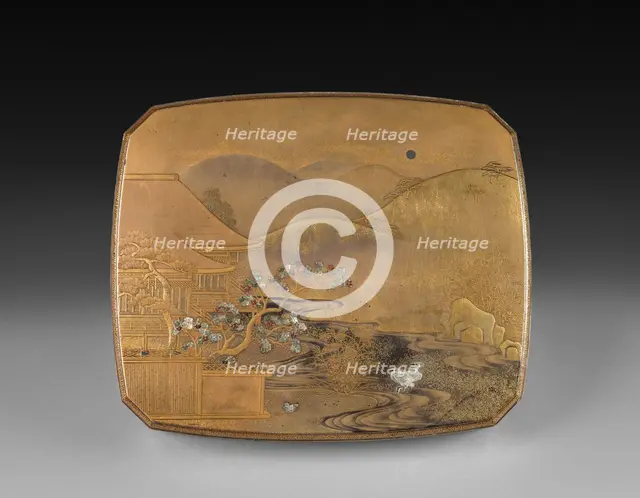 Lid for a Lacquered Box, 1800s. Creator: Unknown.
