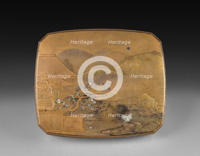 Lid for a Lacquered Box, 1800s. Creator: Unknown.