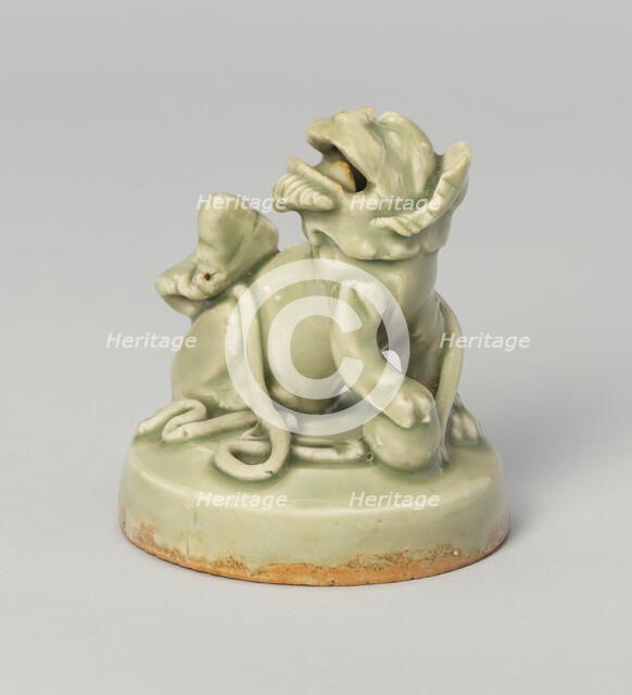 Lid with Lion-Dog, probably for Incense Burner, Northern Song dynasty, c. 12th century. Creator: Unknown.