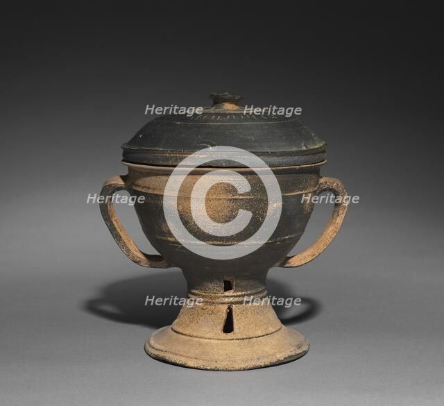 Lidded Cup with Strap Handles, 300s-400s. Creator: Unknown.
