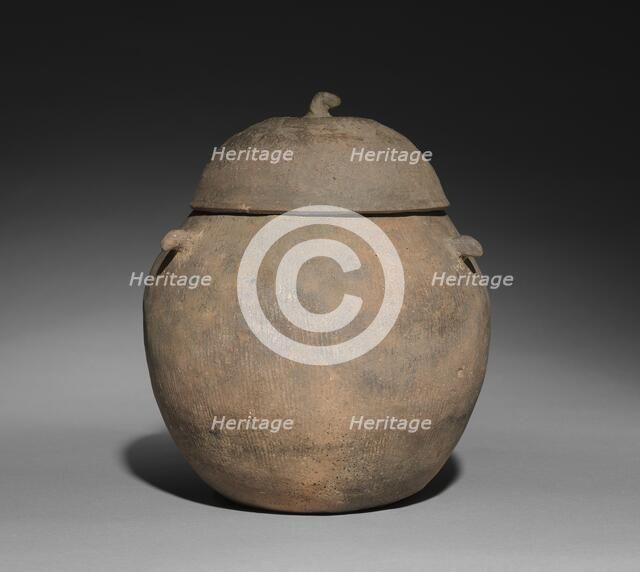 Lidded Jar with Four Horn Lugs, 200s-400s. Creator: Unknown.