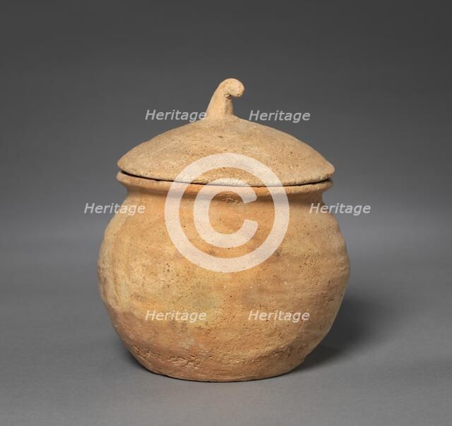 Lidded Jar with Horn Handle, 400s-500s. Creator: Unknown.