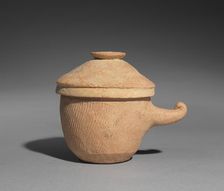 Lidded Jar with Horn Handle, 400s-500s. Creator: Unknown