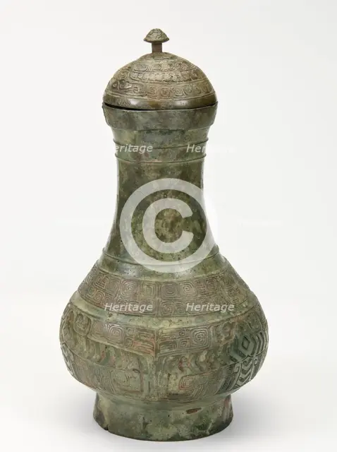 Lidded ritual vessel (hu) with birds and snake, Late Shang dynasty, ca. 1300-1200 BCE. Creator: Unknown.