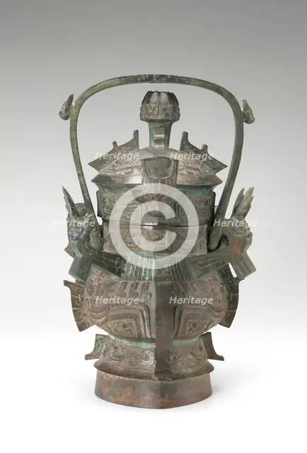 Lidded ritual wine container (you) with birds, Early Western Zhou dynasty, ca. 1050-1000 BCE. Creator: Unknown.