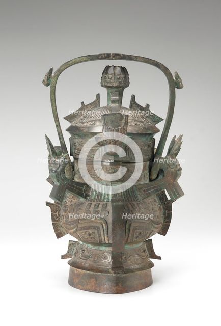 Lidded ritual wine container (you) with birds, Early Western Zhou dynasty, ca. 1050-1000 BCE. Creator: Unknown.