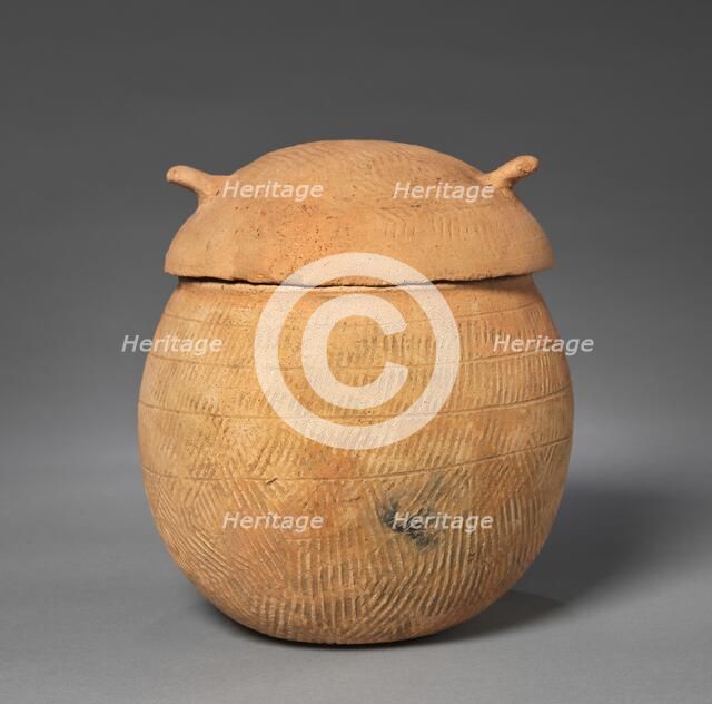 Lidded Vessel with Loop Handles, 57 BC-AD 668. Creator: Unknown.