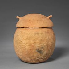 Lidded Vessel with Loop Handles, 57 BC-AD 668. Creator: Unknown