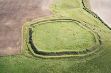 Liddington Castle univallate hillfort earthwork, Wiltshire, 2019. Creator: Damian Grady